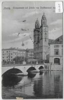 Zürich - Grossmünster und Brücke vom