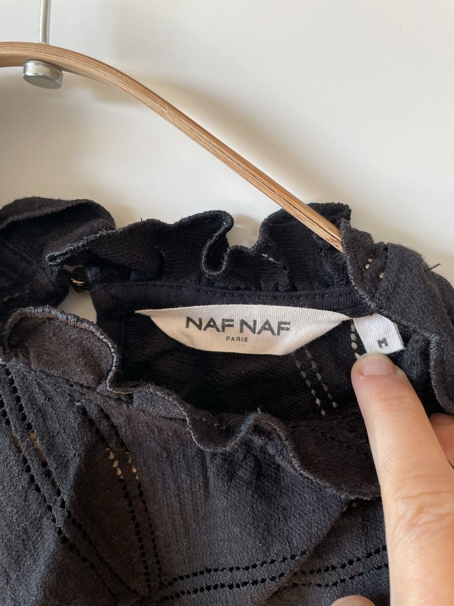 Nafnaf Camicette: NAF NAF Paris, Elegante Bluse, Schwarz, Gr. M – Usato da Neukirch an der Thur venduto da bee88 2