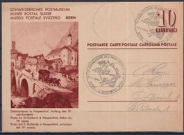 T78) Postkarte 75. UPU, Gotthardpost, Hospenthal, sehe Scan