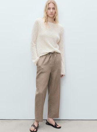 🤩MANGO NEUE KOLLEKTION LEINEN-HOSE BRAUN 35.- STATT 50.-