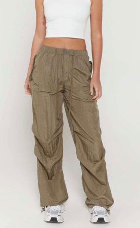 Luxe To Kill khaki parachute pants UK 10