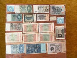 19 historische deutsche Banknoten – Reichsmark & Inflation