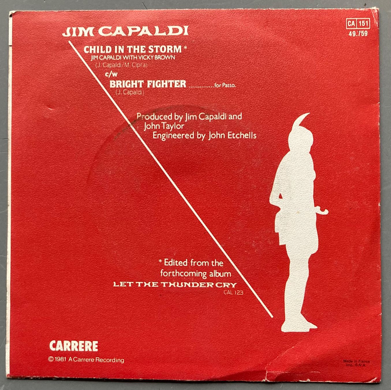 Dischi in vinile: JIM CAPALDI - CHILD IN THE STORM – Usato da Poliez-Pittet venduto da Newtown-Records 1