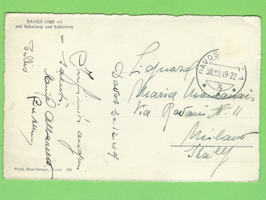 Cartoline postali: Davos mit Schatzalp und Schiahorn – Usato da Zürich venduto da t24_de 1