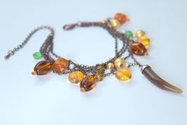 schönes ARMBAND Natursteine, Acrylperlen & Kralle Neu & Ovp!