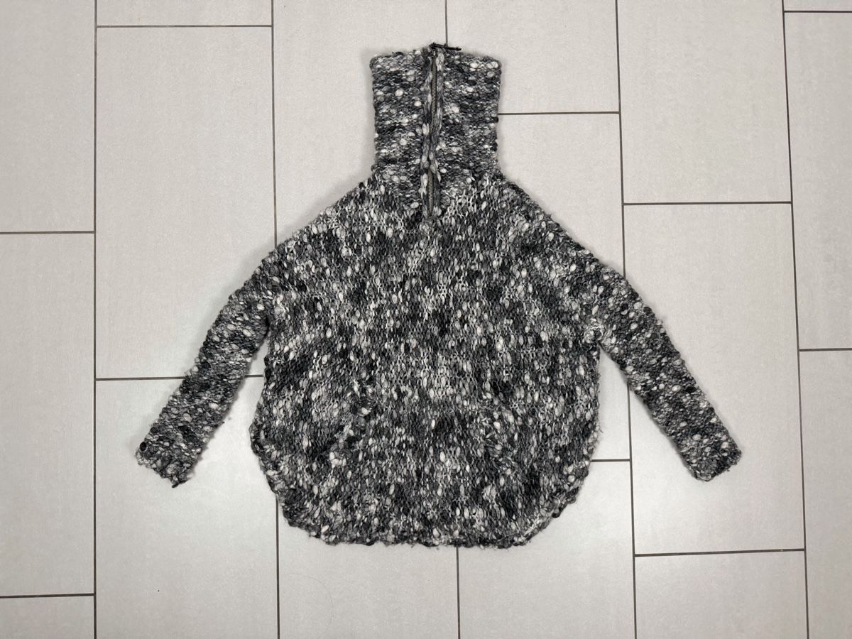 Maglioni & Felpe: Warm Wool-Blend Pullover with Zipper, Grey – Usato da Knonau venduto da Grapesvintage 1