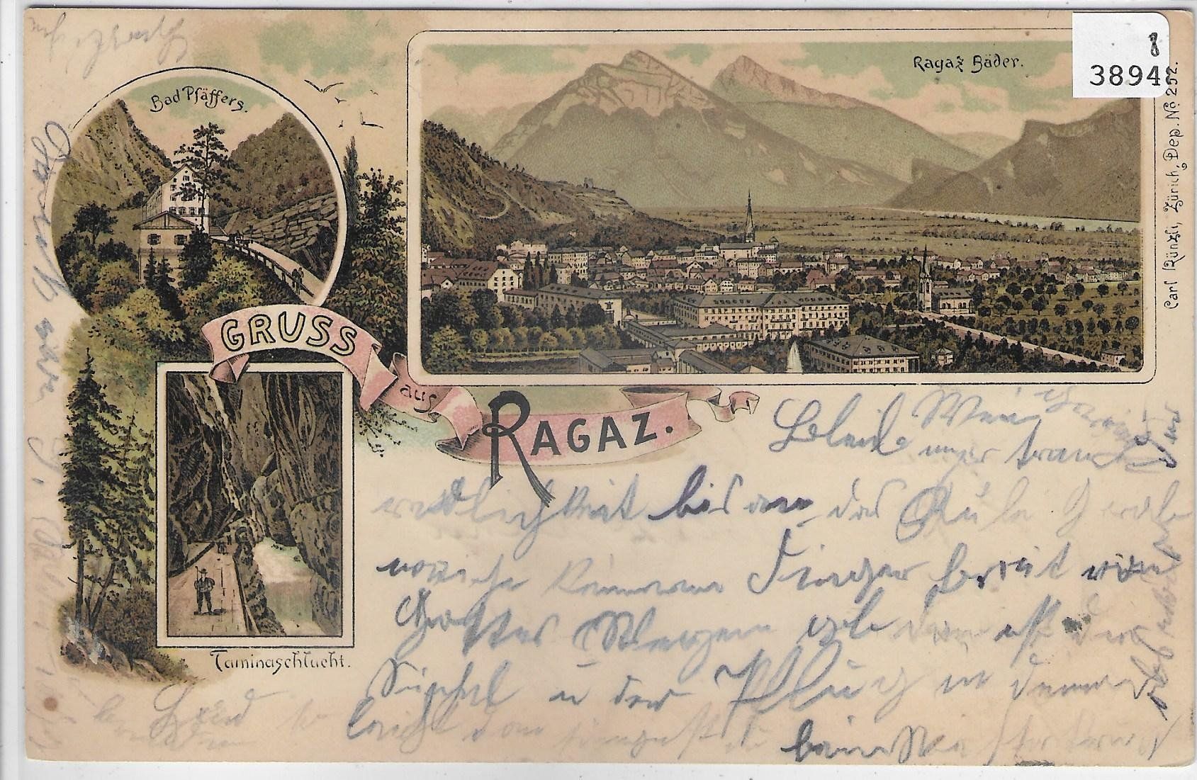 Cartoline postali: Gruss aus Ragaz - farbige Litho – Usato da Ettingen venduto da Kartenplanet