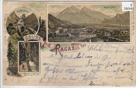 Gruss aus Ragaz - farbige Litho