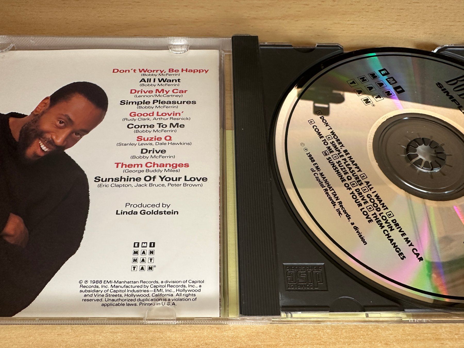 CD: Bobby McFerrin – Simple Pleasures – Usato da Rikon im Tösstal venduto da Alpenmutz 2