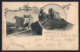 AK Habsburg, Festung mit Weinberg, 1900