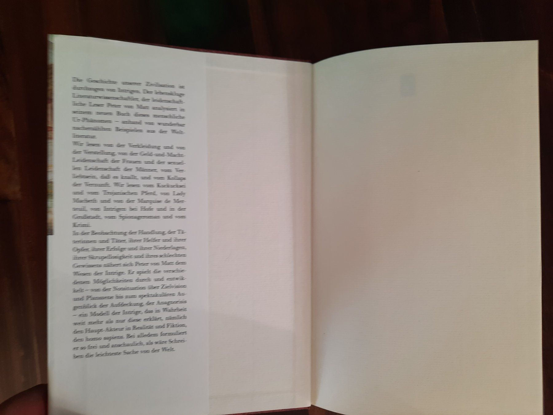 Libri: Peter von Matt; Die Intrige – Usato da Niederteufen venduto da Buecherwurm_70 2