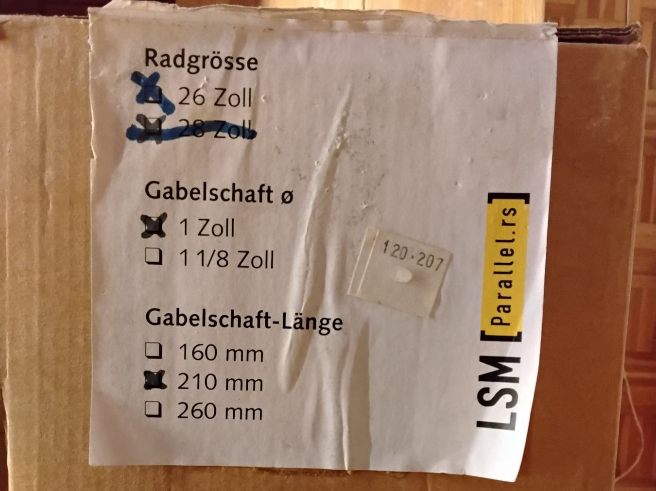 Ersatzteile: LSM Parallel-rs Federgabel Stolz Fahrradbau – Neu und originalverpackt aus Lohn-Ammannsegg von analogis 2