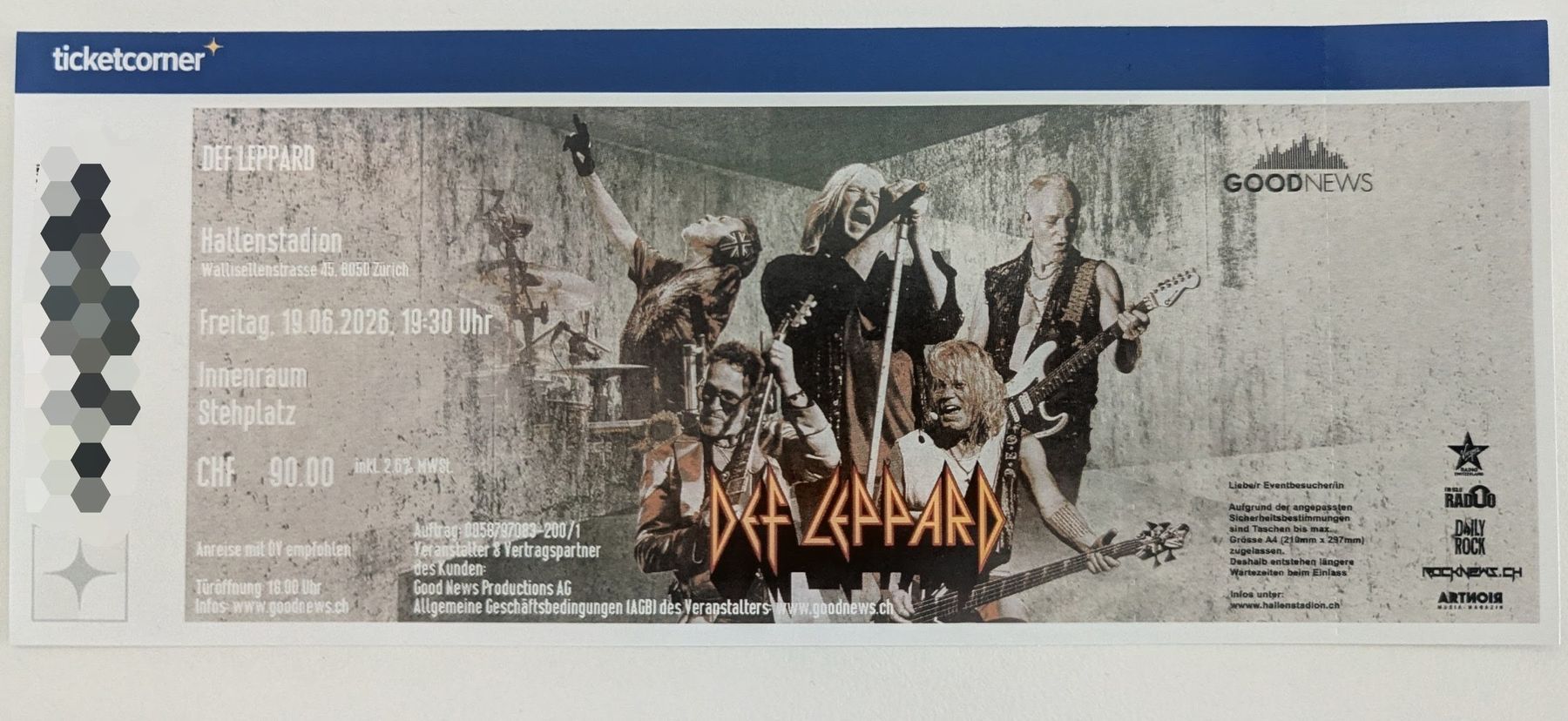 Biglietti: Def Leppard Stehplatz – Nuovo e nell'imballaggio originale da Sursee venduto da ssttoonnee