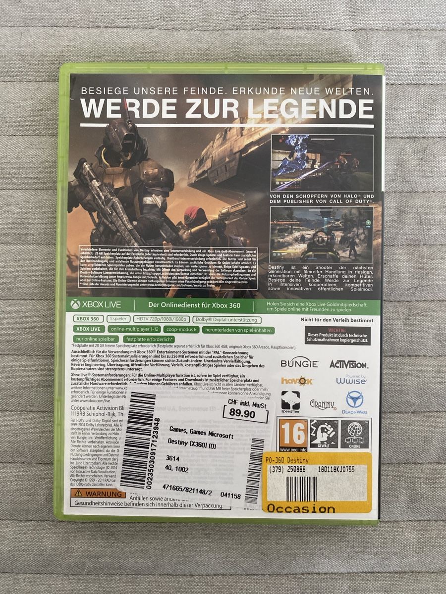 Microsoft Giochi: Destiny für Xbox 360 – Usato da Thunstetten venduto da Virus_33 2