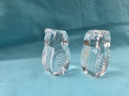 Eulenpaar aus Glas – Vintage Deko-Figuren (2er-Set)
