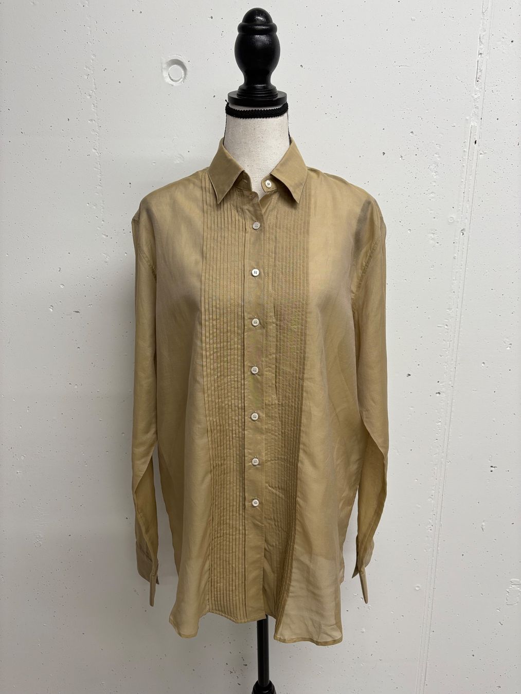 Camicette: Neue Aspesi Bluse in Gold Beige Gr. 44 mit Seide – Nuovo e nell'imballaggio originale da Regensdorf venduto da secondchancefashion