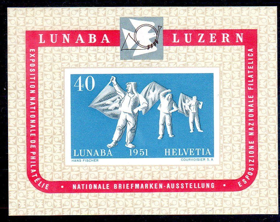 Tutti i francobolli: LUNABA-BLOCK LUZERN 1951 ** POSTFRISCH ** - EV49 – Nuovo (secondo la descrizione) da Losone venduto da EM2019