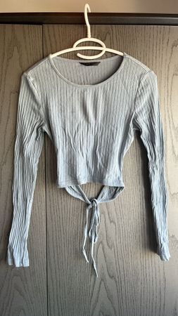 Crop top manches longues bleu