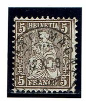 Helvetia assise 30 Vollstempel Tourtemagne VS