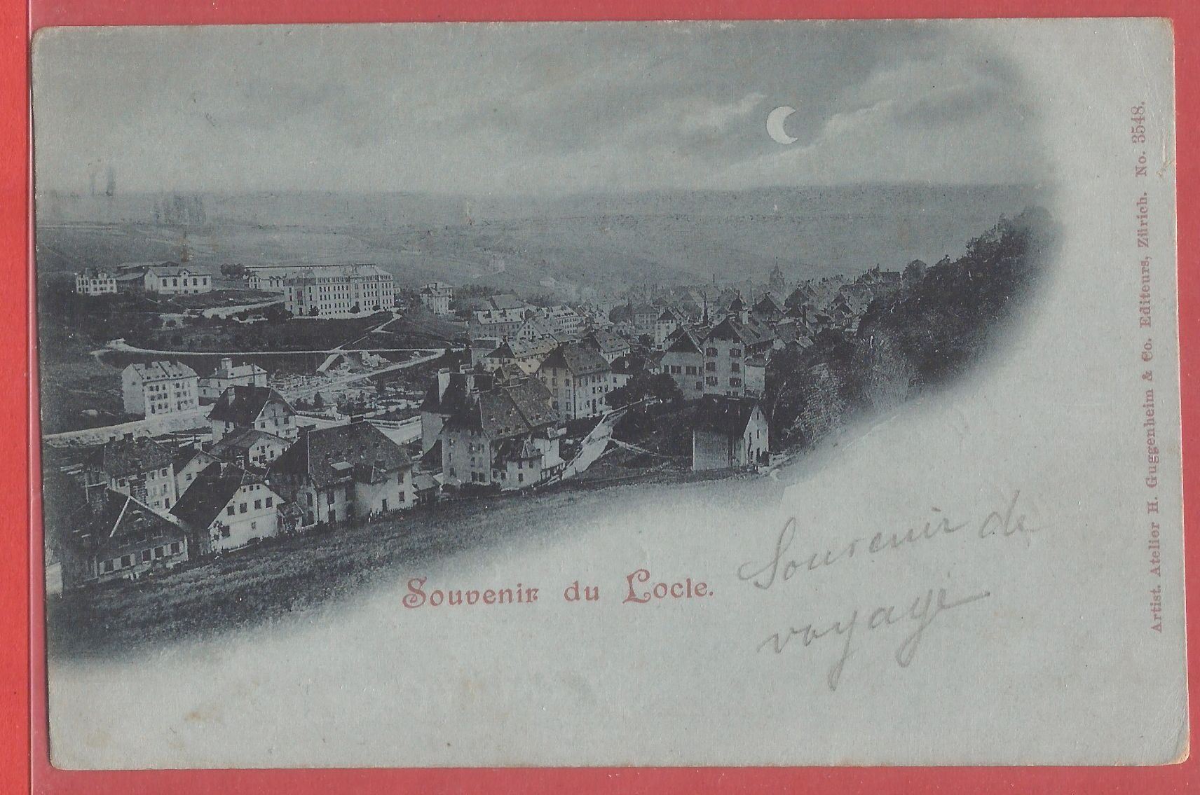 Cartoline postali: Le Locle - Mondschein Litho 1905 – Usato da Fislisbach venduto da Porano