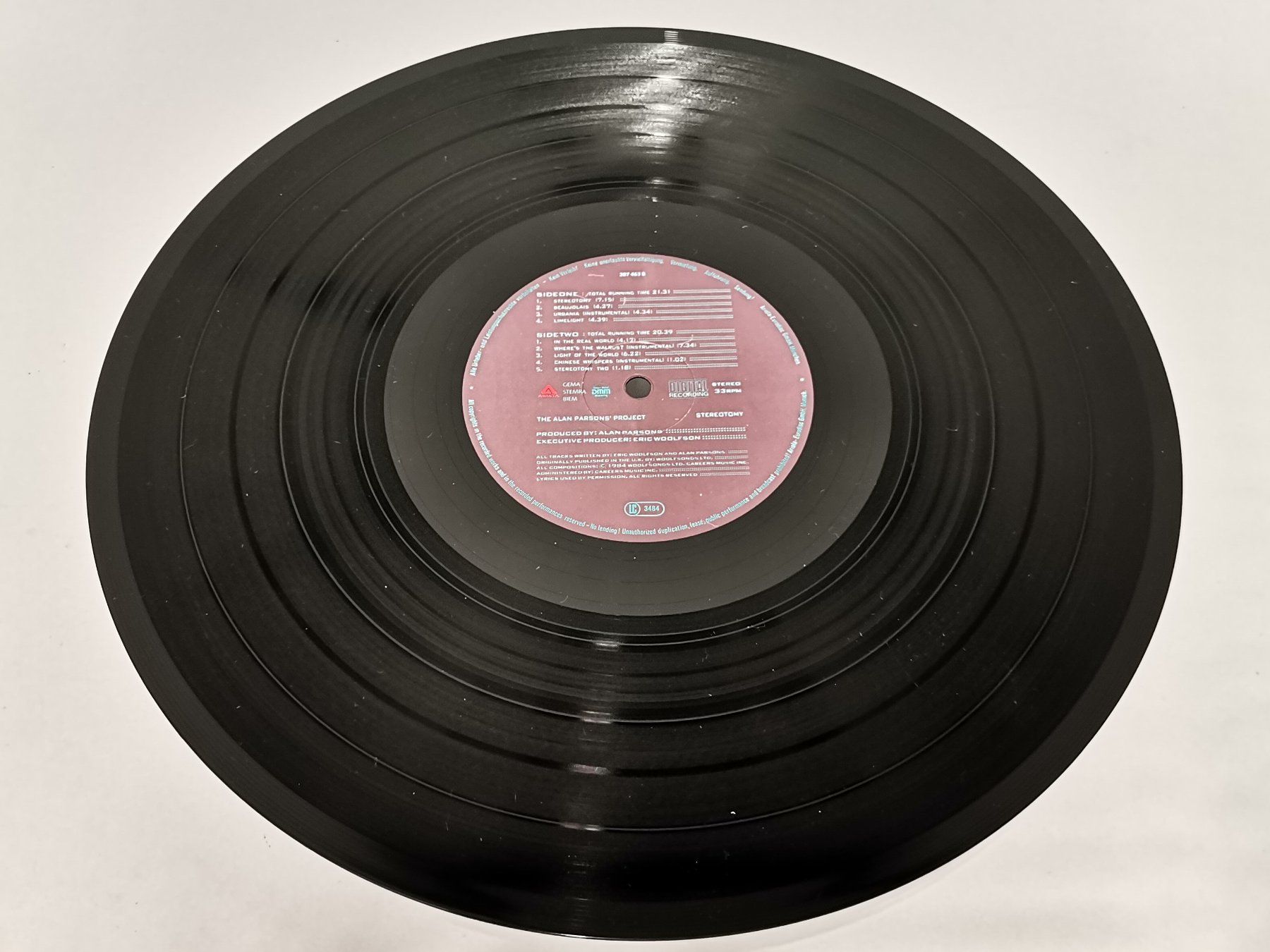 Schallplatten: THE ALAN PARSONS PROJECT "Stereotomy" Vinyl – Gebraucht aus Schaffhausen von Restwert_SH 5