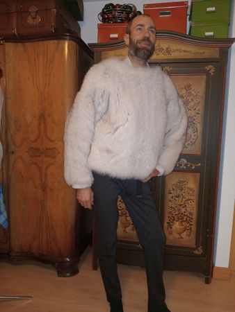 Winterpullover aus echtem Fuchs-Pelz, Neu  !Echtpelz! Cape