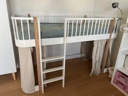 Oliver Furniture Wood halbhohes Hochbett inkl. Matratze