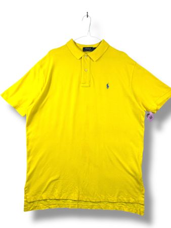 Polo Ralph Lauren Jaune logo brodé bleu - L
