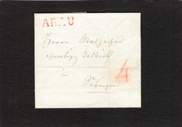 Aarau : Vorphila mit Inhalt 27.2.1827 , Roter Balkenstempel