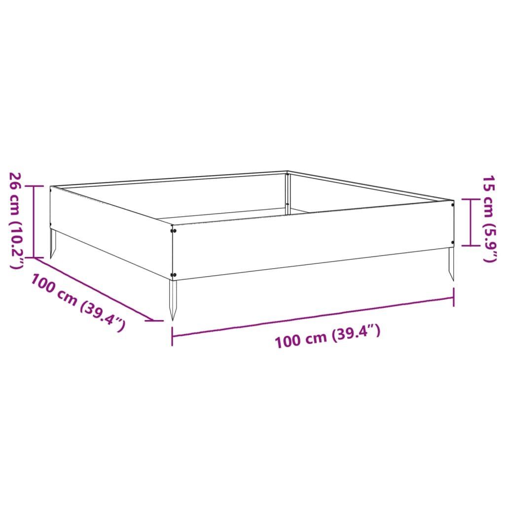 Vasi per fiori: vidaXL Hochbeet Anthrazit 100x100x26 cm Stahl – Nuovo e nell'imballaggio originale da Baar venduto da vidaxl 9