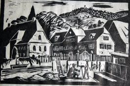 HANS KRATTIGER (Swiss, 1914-1993) Holzschnitt, Basel, Riehen