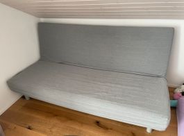 Schlafsofa Bettsofa grau mit Lattenrost, top Zustand!