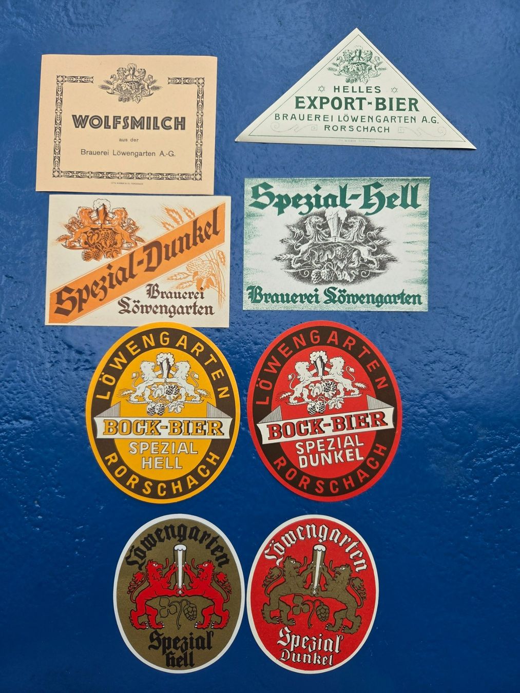Bicchieri, Caraffe & Bottiglie: Bier Brauerei Löwengarten Rorschach, Etiketten – Usato da Wittenbach venduto da Bierbis