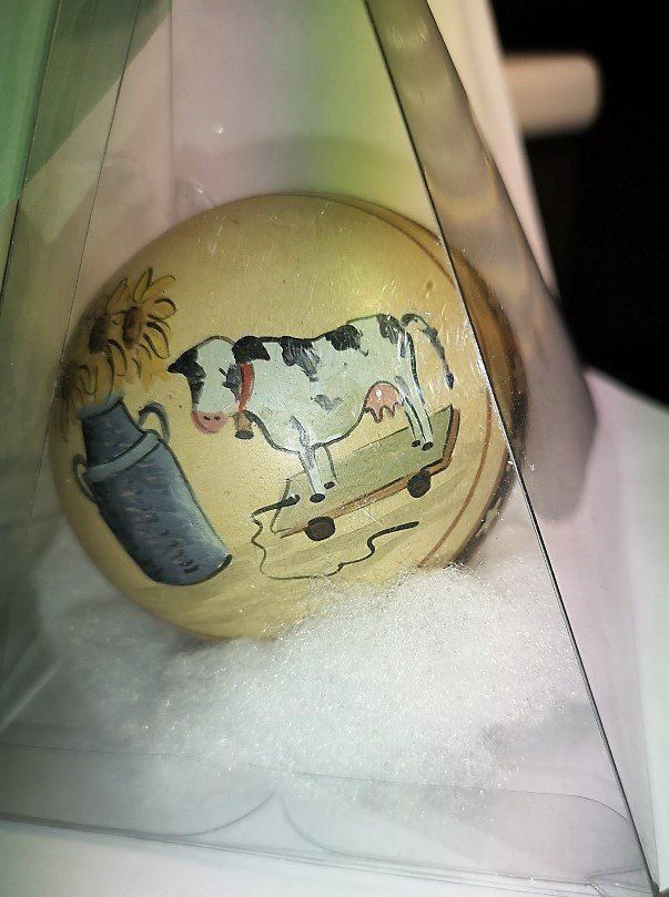 Tutte le decorazioni: Christbaumkugel Kuh mit Strauss – Nuovo e nell'imballaggio originale da Lutzenberg venduto da Pinschi01 2