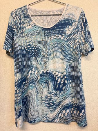 T-Shirt, blauweiss, Grösse M/L