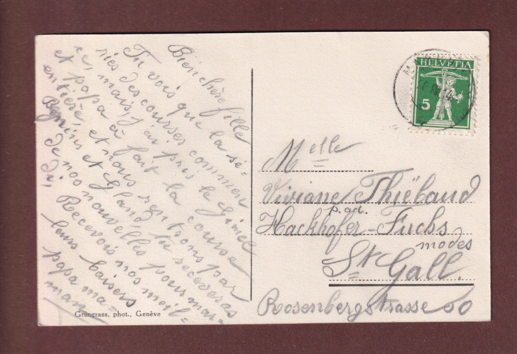 Ansichtskarten: MARCHISSY - Le Tilleul - 1914 – Gebraucht aus Pully von nicecards-shop 1