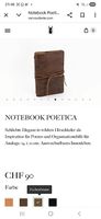 Notizbuch «Poetica» aus Schweizer Hirschleder - Eichenbraun