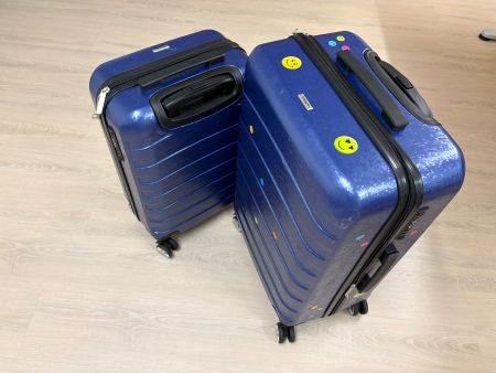 Koffer Set, klein+ mittel, blau, Stoffinnenleben/ Reissvers.