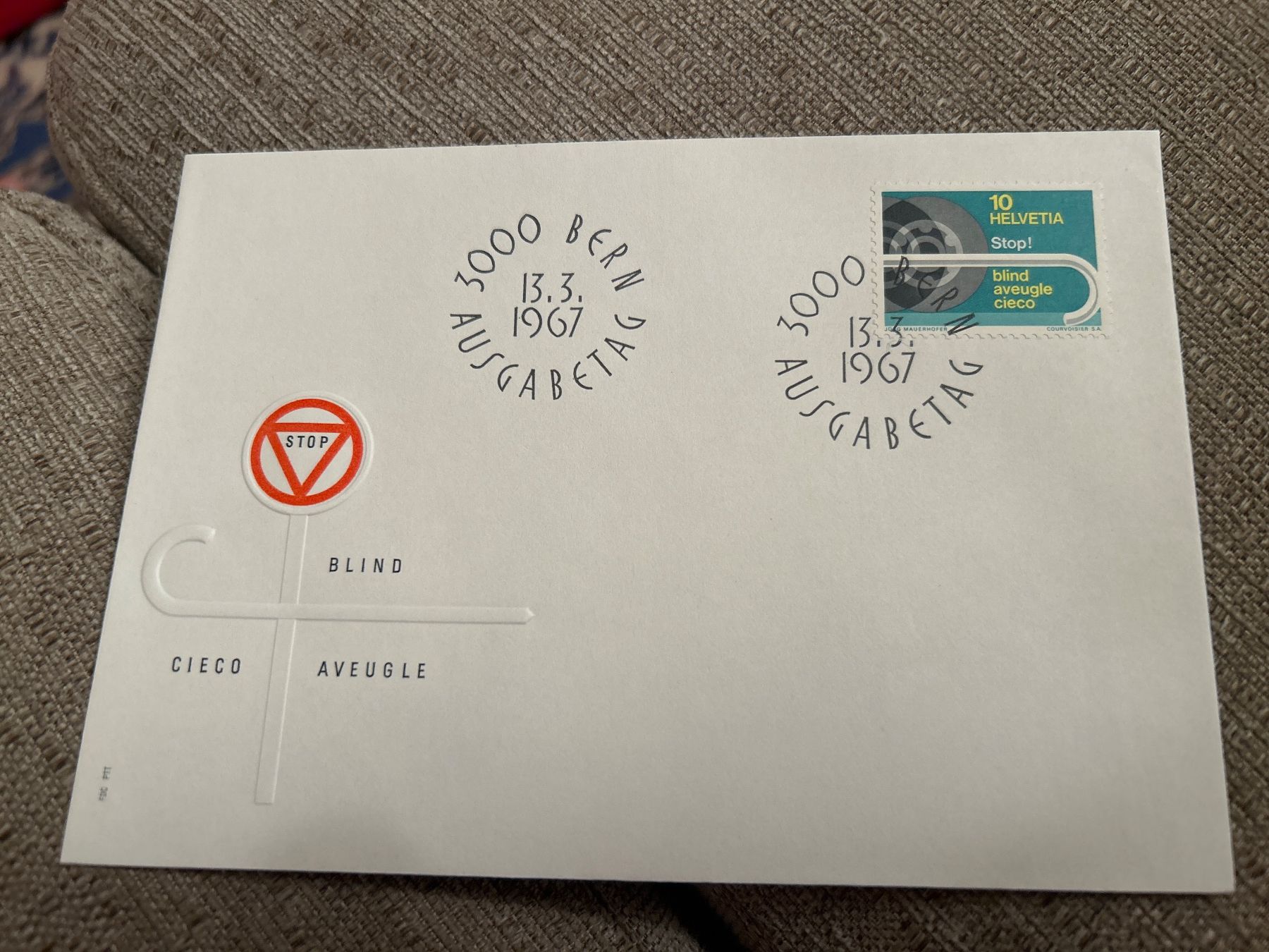 Tutti i francobolli: Briefmarke & Stempel: 3000 Bern 13.3.1967, Blind, Stopp 4... – Nuovo (secondo la descrizione) da Champfèr venduto da Rothli