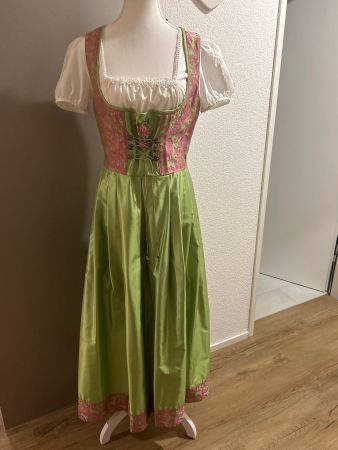 Krüger Dirndl grün/rosa mit 62% Seide Gr. 40