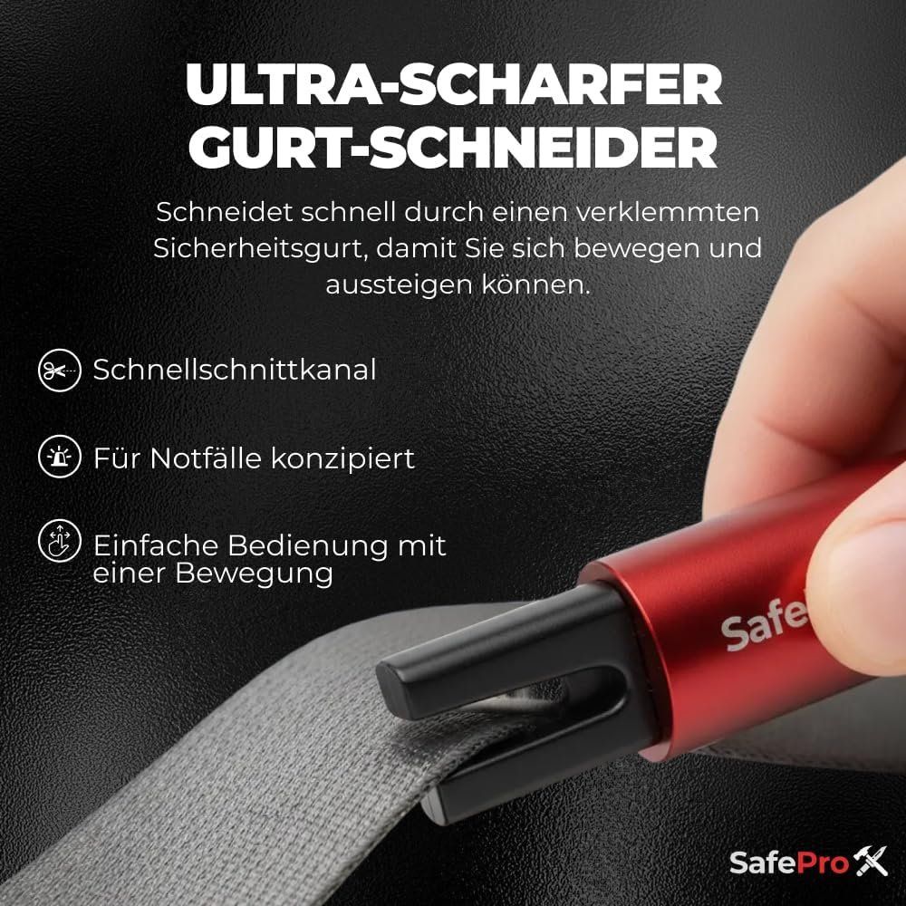 Alle Werkzeuge: 2er-Pack Notfallhammer Auto mit Gurtschneider & Federkörner- – Neu und originalverpackt aus Schaffhausen von Gipfelgut 5