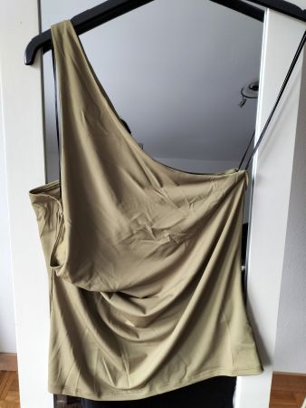 Top asymétrique olive H&M L