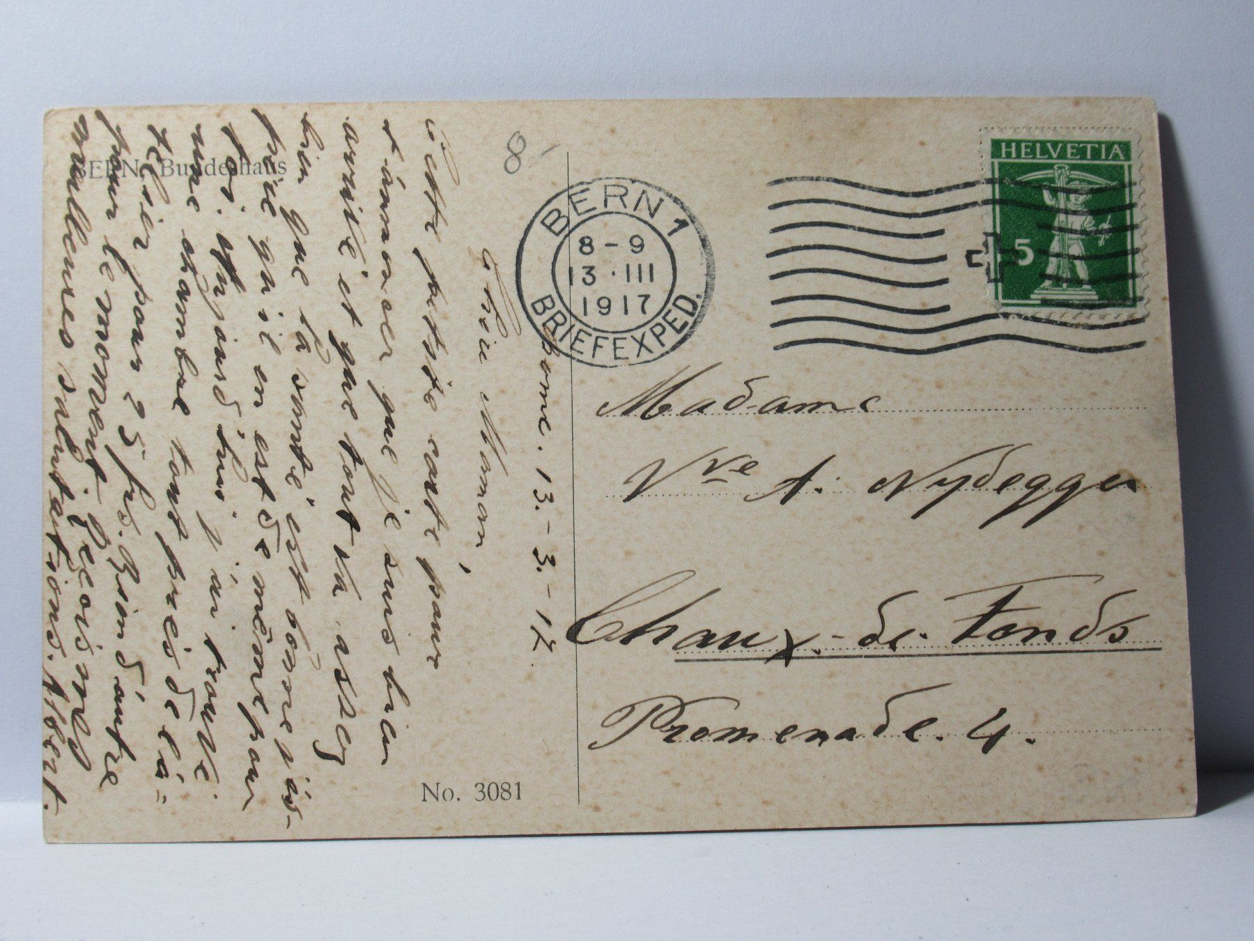 Cartoline postali: Bern , Bundeshaus  1917 – Usato da Grenchen venduto da Bluemchen1900 1