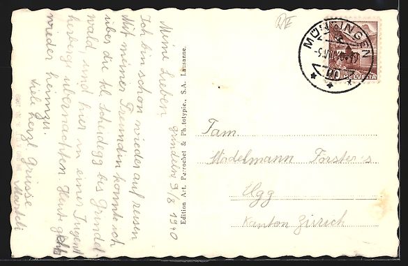 Ansichtskarten: Grindelwald, Totalansicht mit Wetterhorn – Gebraucht aus Berlin von bartko-reher 1