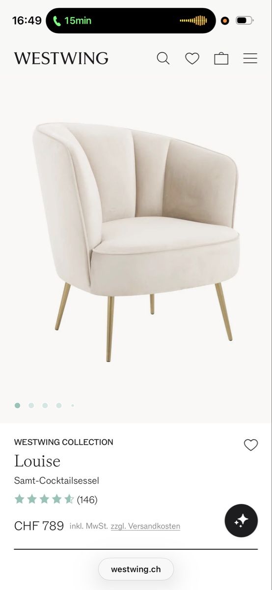 Westwing Sessel: Wunderschöner Sessel Westwing – Gebraucht aus Glattfelden von Mini8866 1