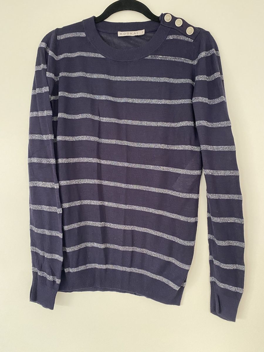 Kookai Maglioni & Felpe: Pull bleu marine rayé Kookaï – Usato da Lausanne venduto da Gabrie