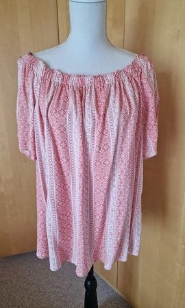 ❣️KURZARM BLUSE, 100% VISCOSE, GR. L, WIE NEU, ROSA/WEISS