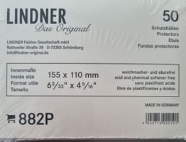 LINDNER 50 Schutzhüllen 155 x 110 mm neu