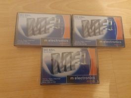 3 Kassetten M Electronics MFI 90 Min.NEU