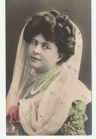 Alte Ansichtskarte Dame mit Schleier und Rose, 26.04.1909 CH